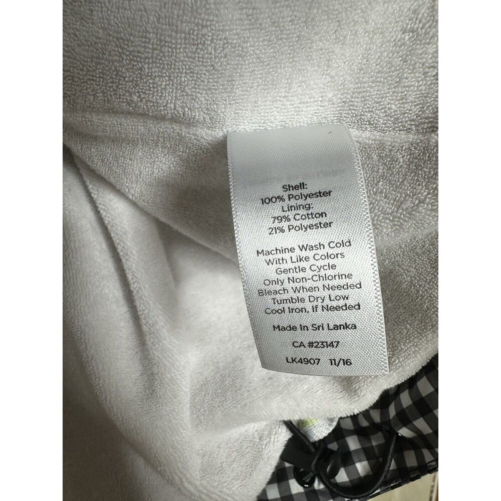 Talbots Active Line Gingham Terry Cloth Lined Vest Size Large Zip Close Pockets - Picture 7 of 8